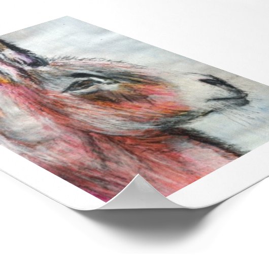 Trendy Colorful Donkey Poster (Ecke)