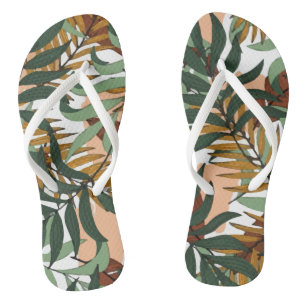 Trendy Colorful Exotic Blätter Pflanze Badesandalen