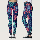 Trendy Colorful Garden Succules Blumenmuster Leggings