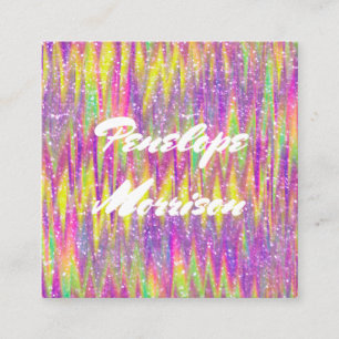 Trendy Colorful Glitzer Makeup Artist and Hair Quadratische Visitenkarte