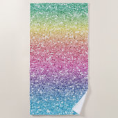 Trendy Colorful Glitzer Ombre Strandtuch (Vorderseite)