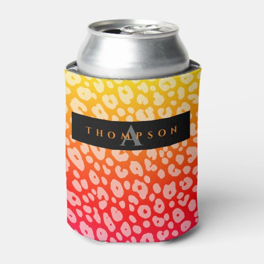 Trendy Colorful Gradient Jaguar Print Pattern Name Dosenkühler (Kanne Vorderseite)