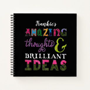 Trendy Colorful Hand Lettered Thoughts Ideas  Notizblock