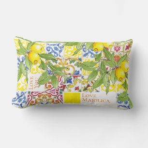 Trendy Colorful Italian Majolica Tiles Lendenkissen