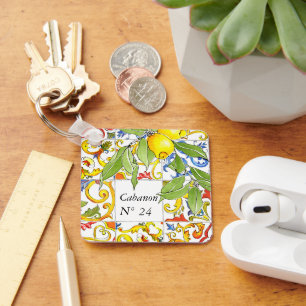 Trendy Colorful Italian Majolica Tiles  Schlüsselanhänger