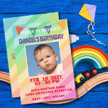 Trendy Colorful Kids Einladung mit Foto hinzufügen<br><div class="desc">Diese Einladung ist speziell für kleine Gäste konzipiert und eignet sich hervorragend, um den Ton für eine lustige Feier zu setzen. Die Einladung ist perfekt für Kinder und bietet ein lebendiges und auffälliges Design, das sicherlich jeden begeistern wird. Fügen Sie einfach Ihr Lieblings-Foto hinzu, um es zu personalisieren, und machen...</div>
