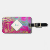 Trendy Colorful Marmor, Monogramm Gepäckanhänger (Vorderseite horizontal)