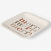 Trendy Colorful Merry Individuelle Name Weihnachts Pappteller (Gewinkelt)