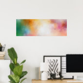 Trendy Colorful Modern Abstract Art Blue Green Poster (Heimbüro)