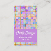 Trendy Colorful Modern Tiles QR Code Abstrakt Name Visitenkarte (Vorderseite)