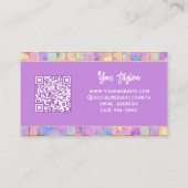 Trendy Colorful Modern Tiles QR Code Abstrakt Name Visitenkarte (Rückseite)