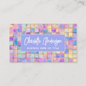 Trendy Colorful Modern Tiles QR Code Abstrakt Name Visitenkarte (Vorderseite)