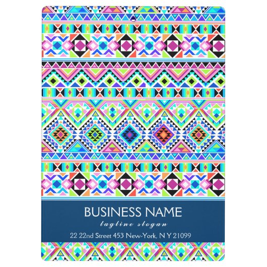 Trendy Colorful Native Aztec Tribal Klemmbrett (Rückseite)