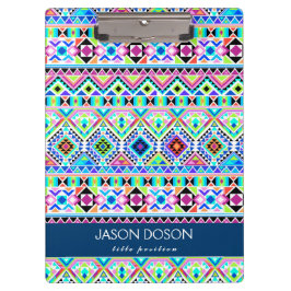 Trendy Colorful Native Aztec Tribal Klemmbrett