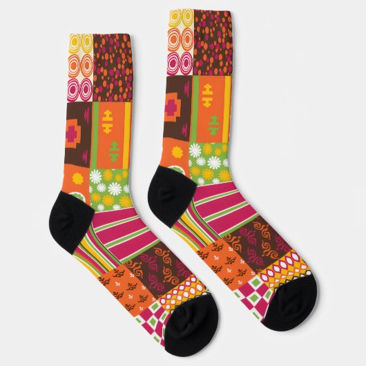 Trendy Colorful Patterned Hollowing Socken (Rechts)