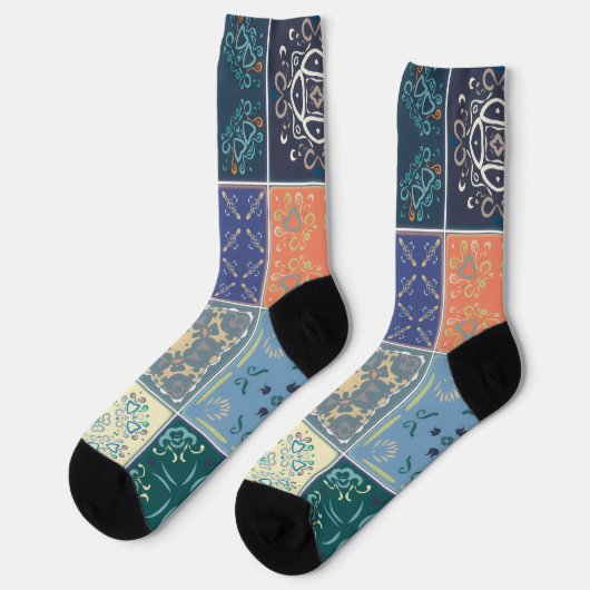 Trendy Colorful Patterned Socken (Linkes Detail)