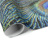 Trendy Colorful Peacock Feathers Geschenkpapier (Rolleneckpunkt)