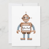 Trendy Colorful Robots Boy Birthday Party Einladung (Rückseite)