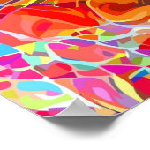 Trendy Colorful Tabby Cat Poster (Ecke)