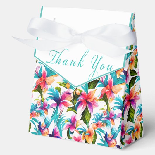 Trendy Colorful Tropical Watercolor Botanisch Geschenkschachtel (Vorderseite)