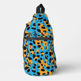 Trendy Colorful Wild Leopard Muster Name Crossbody Bag