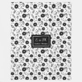 Trendy Colors Custom Blanket Black White Botanical Fleecedecke (Vorderseite)