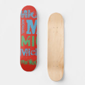 Trendy Colorways Typografie Word Cloud Skateboard (Vorderseite)