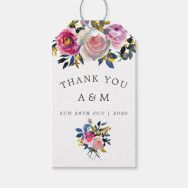 Trendy Colorways Watercolor Floral Wedding Geschenkanhänger