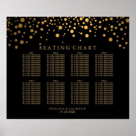 Trendy Confetti Golden Dots auf Black Seating Char Poster