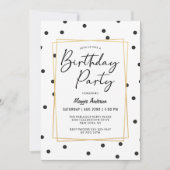 Trendy Confetti Polka Dots Geburtstagsparty Einladung (Vorderseite)