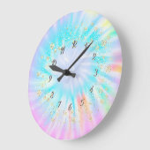 Trendy Confetti Rainbow Gefärbte Krawatte Große Wanduhr (Winkel)