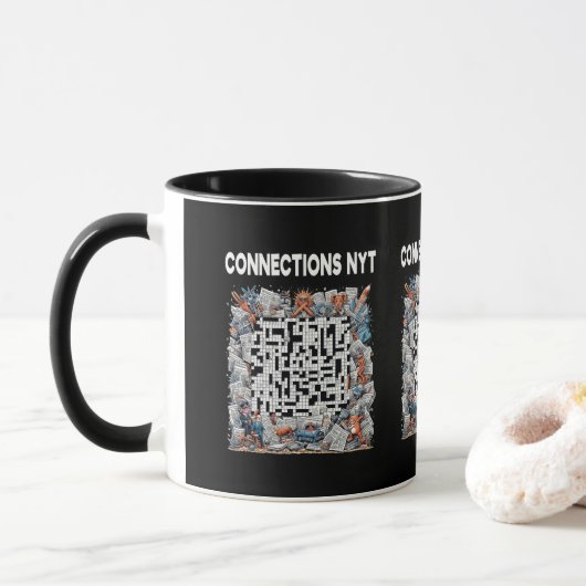 Trendy Connections NYT Design Black Tasse (Mit Donut)