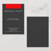 Trendy Consultant Red Gray Chubby Business Card Visitenkarte (Vorne/Hinten)