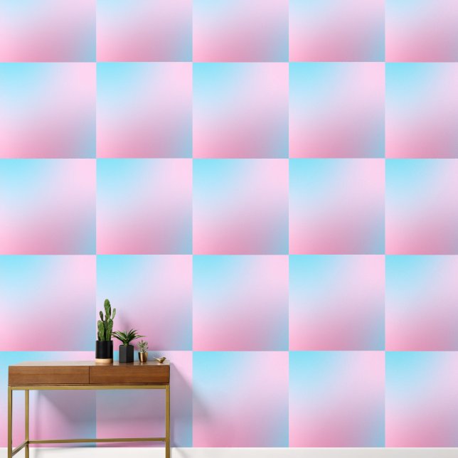 Trendy Contemporary Aquamarin Pink Blue Tapete (Korridor)