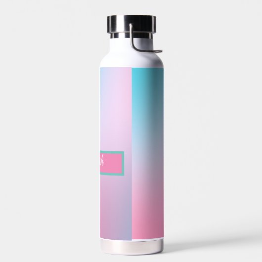 Trendy Contemporary Aquamarin Pink Blue Trinkflasche (Links)