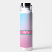 Trendy Contemporary Aquamarin Pink Blue Trinkflasche (Vorne)