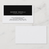 Trendy Contemporary Black & White Business Card Visitenkarte (Vorne/Hinten)