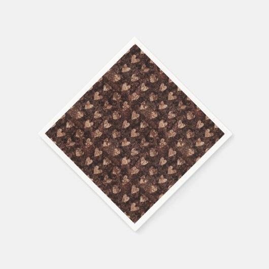 Trendy Contemporary Heart Pattern Christmas Party Serviette (Ecke)