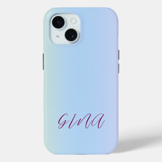 Trendy Contemporary Name Light Blue Case-Mate iPhone Hülle (Rückseite)