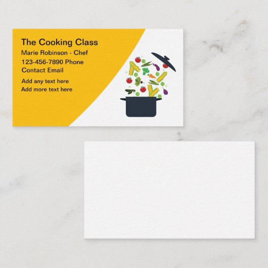 Trendy Cooking Class Koch Business Cards. Visitenkarte (Vorne/Hinten)
