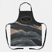 Trendy Cool Black Gold Marmor Stone Textur Schürze (Vorderseite)