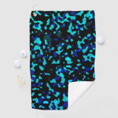 Trendy Cool Blue Black Camouflage Pattern Golfhandtuch (Insitu)