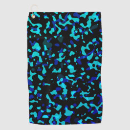 Trendy Cool Blue Black Camouflage Pattern Golfhandtuch
