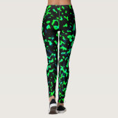 Trendy Cool Blue Green Black Camouflage Leggings (Rückseite)
