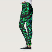 Trendy Cool Blue Green Black Camouflage Leggings (Links)