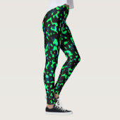 Trendy Cool Blue Green Black Camouflage Leggings (Rechts)