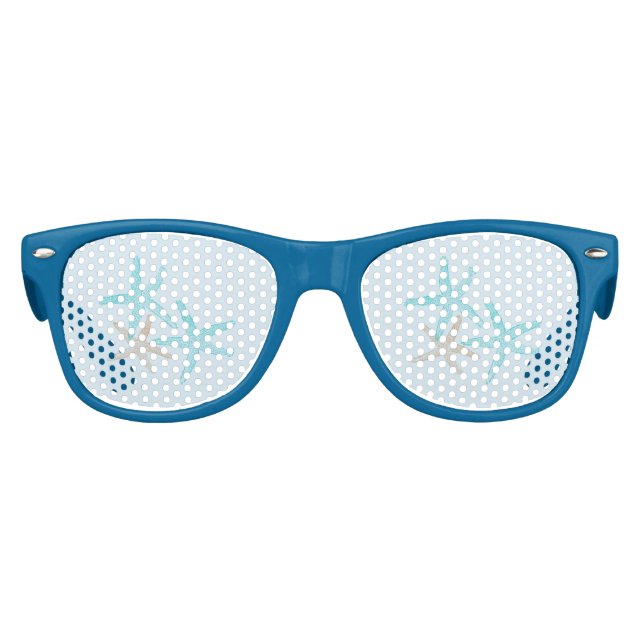 Trendy Cool Blue Sea Star Partybrille (Vorderseite)