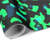 Trendy Cool Blue Seagreen Camouflage Muster Geschenkpapier (Rolleneckpunkt)