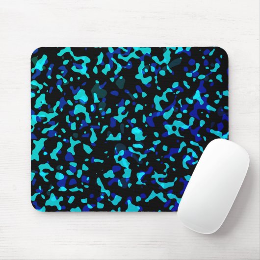 Trendy Cool Blue Seagreen Camouflage Muster Mousepad (Mit Mouse)