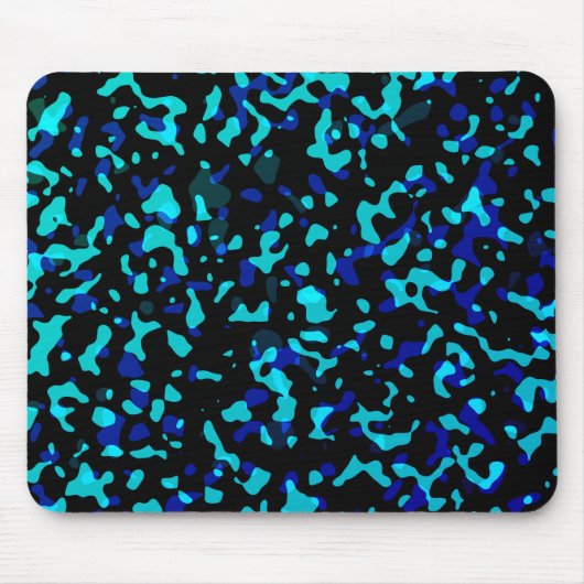 Trendy Cool Blue Seagreen Camouflage Muster Mousepad (Vorne)